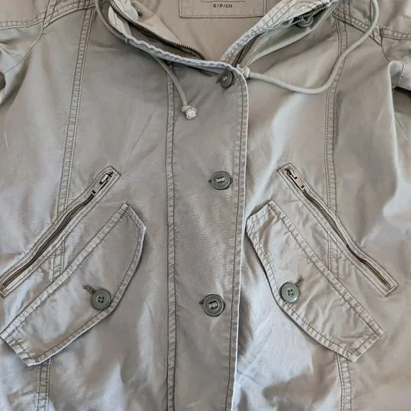 AMERICAN EAGLE OUTFITTERS Women's Hooded Military Utility Jacket Size S Green - Picture 4 of 6